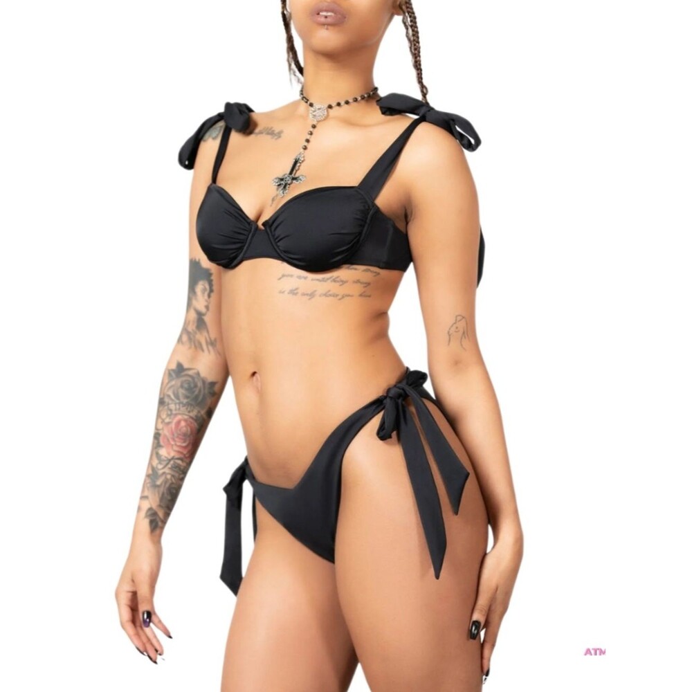 NWT Killstar Elaina Two-Piece Black Bikini SM - Picture 2 of 16